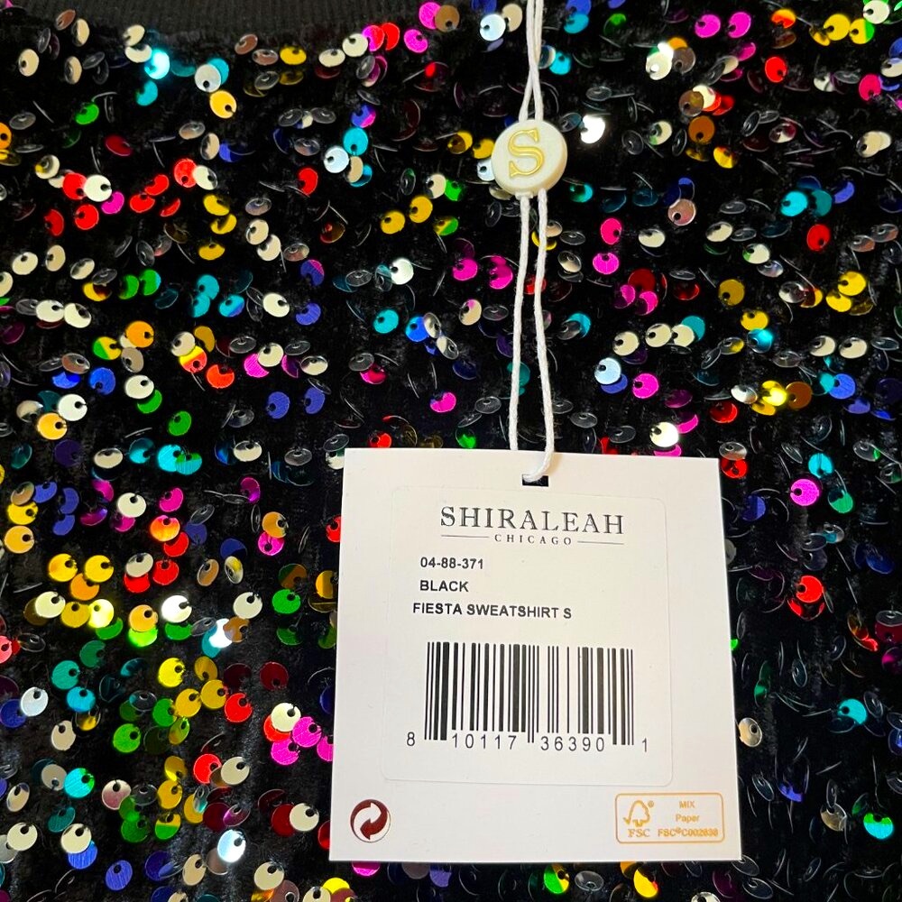 NWT Shiraleah Chicago Multi-Color Sequin Fiesta Crewneck Sweatshirt Size S - Picture 5 of 5